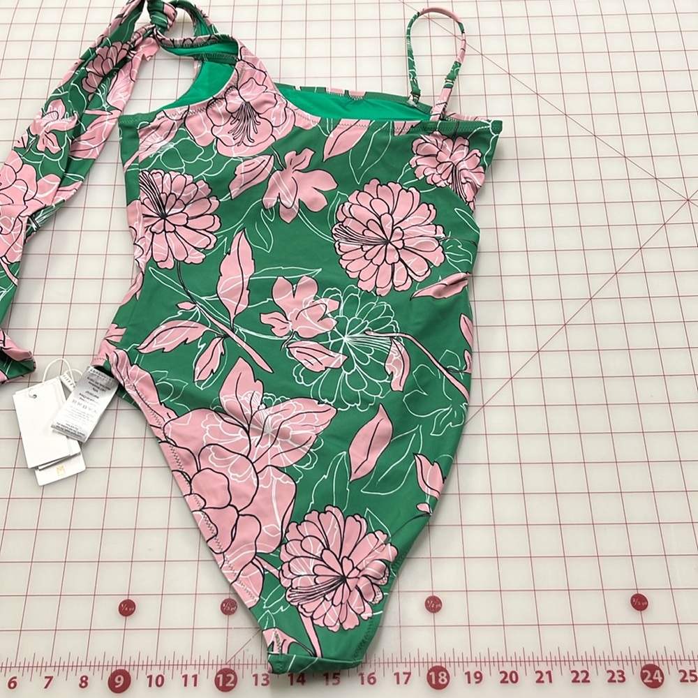 MILLY NWT Cabana Pink Nenuphar 1 Shoulder Water Lily One Piece Swimsuit Beach S - Picture 12 of 16